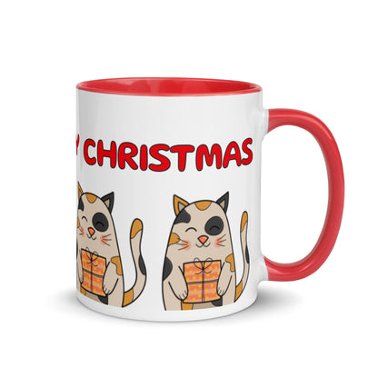 Meowy Meowy Christmas Mug with Color Inside