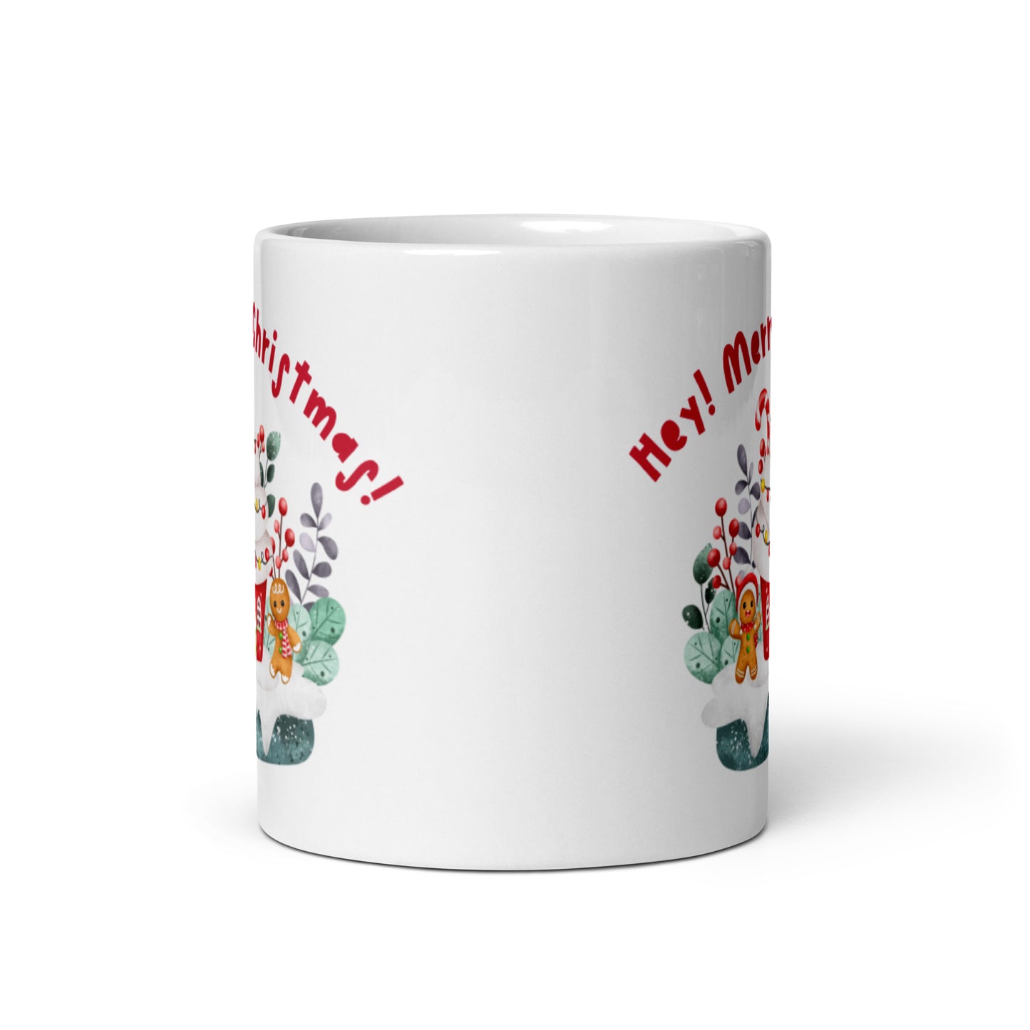 Hey! Merry Christmas! White Ceramic Mug