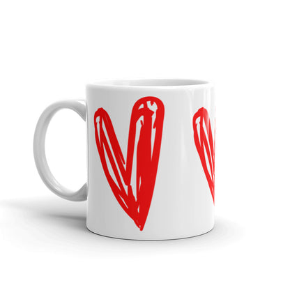 Red Hearts Ceramic Mug