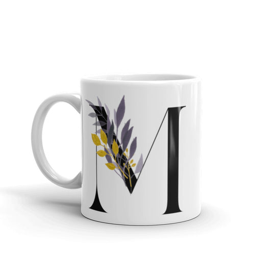 Happy Mother's Day Ceramic Mug, Floral Monogram Mug