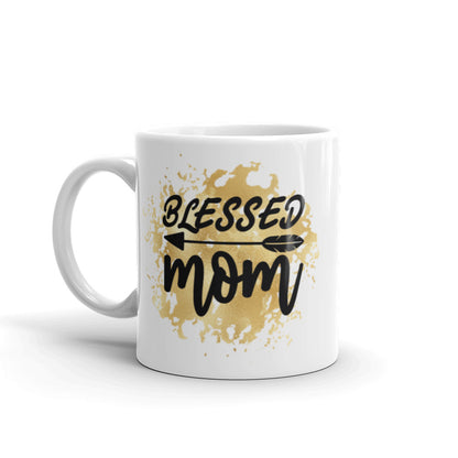 Blessed Mom White Glossy Ceramic Mug, Mother's Day Mug, Mothers Day gift