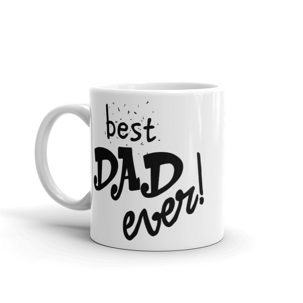 Best Dad Ever Black and White Glossy Mug