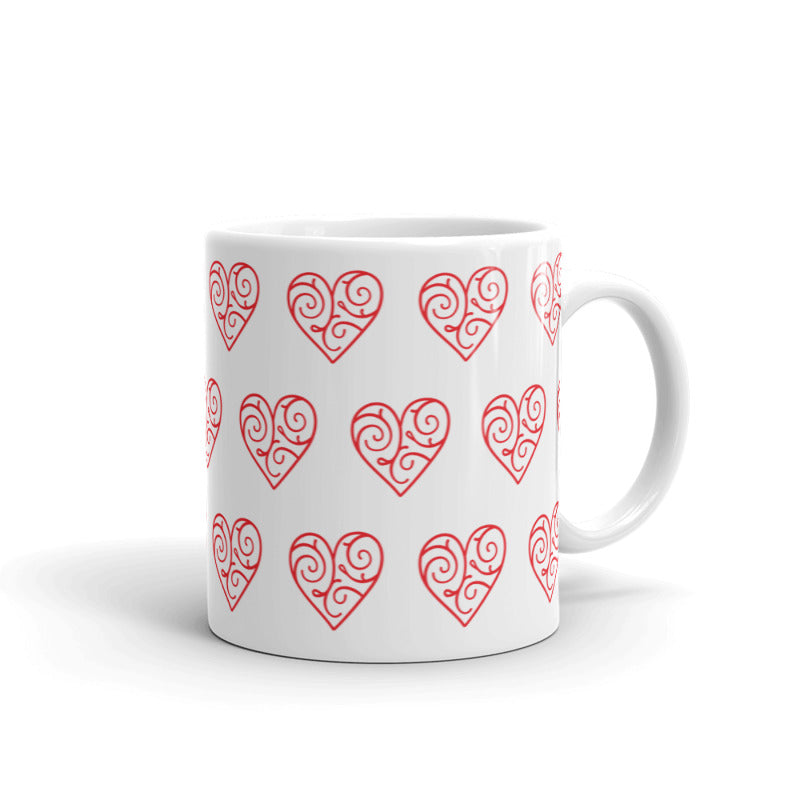 Fall In Love Vine Hearts Ceramic Mug