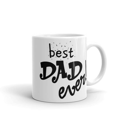 Best Dad Ever Black and White Glossy Mug