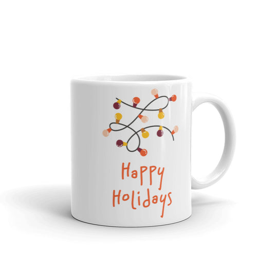Happy Holidays White Ceramic Mug