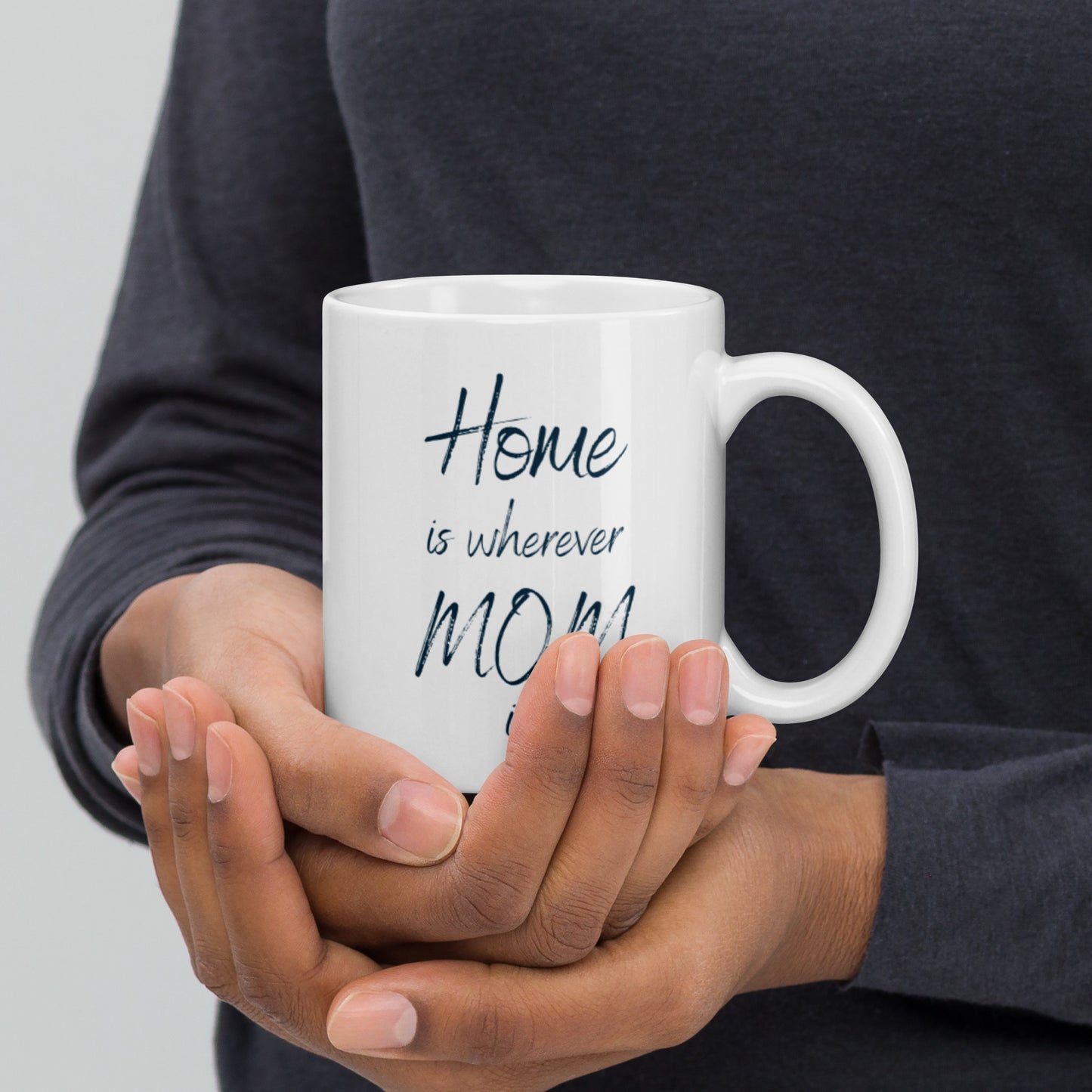 Home is Wherever Mom is White Glossy Mug