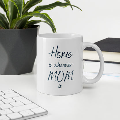 Home is Wherever Mom is White Glossy Mug