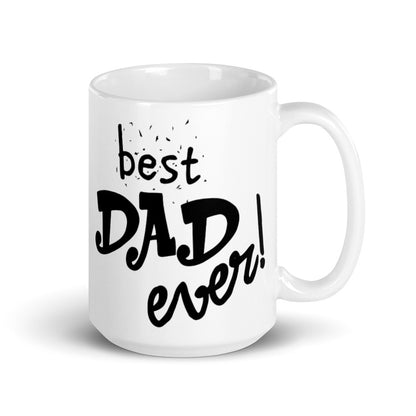 Best Dad Ever Black and White Glossy Mug