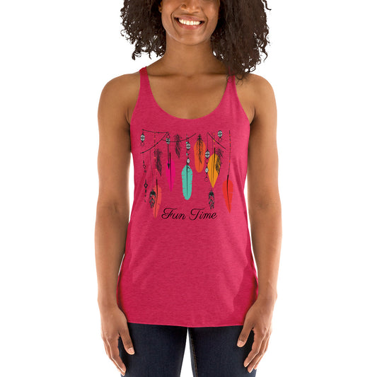 Fun Time Boho Feathers Racerback Tank - Women - Bloom Seventy Seven