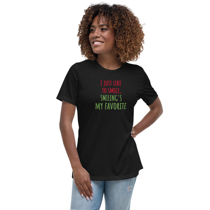Smiling's My Favorite Christmas Women's Relaxed T-Shirt