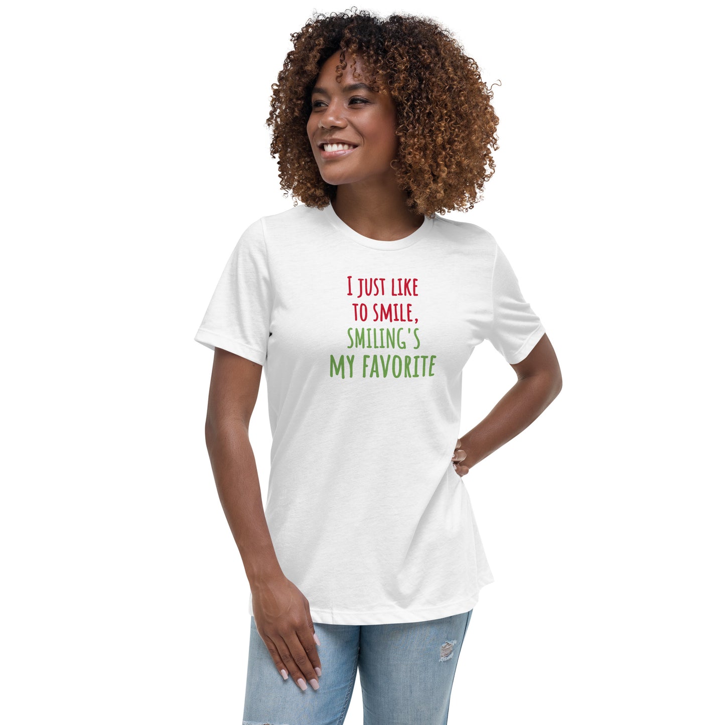 Smiling's My Favorite Christmas Women's Relaxed T-Shirt