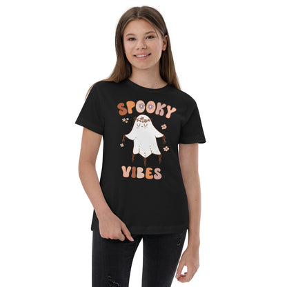Spooky Vibes Ghost Halloween Girls T-Shirt