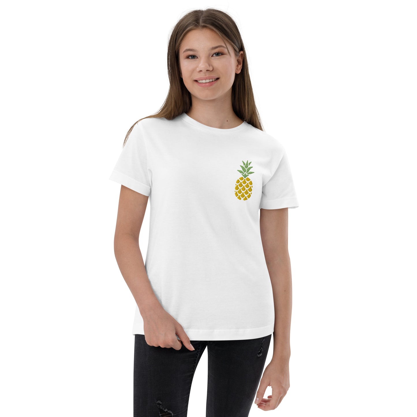 Embroidered Pineapple Kid's Jersey T-Shirt