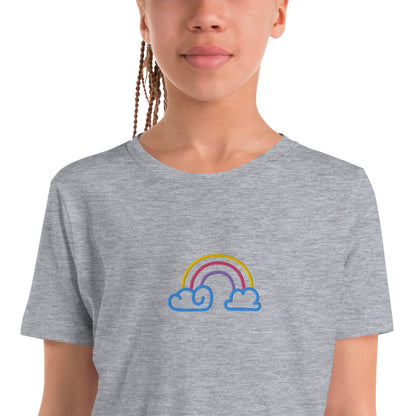 Happy Rainbow Embroidered Girl's T-Shirt