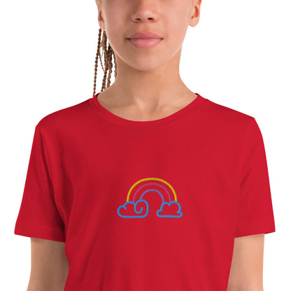 Happy Rainbow Embroidered Girl's T-Shirt